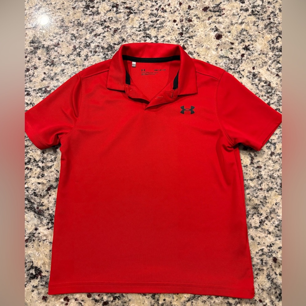 Under Armour Boys Youth Small Red Polo